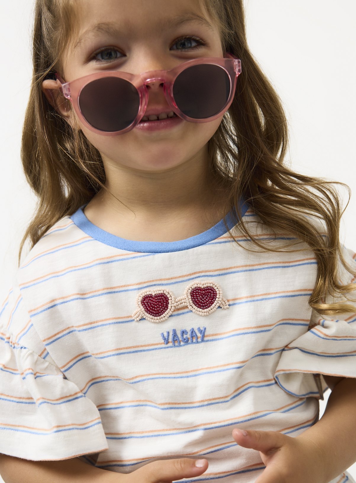 Blue Vacay Logo Stripe T-Shirt 6-7 years - Image 1 thumbnail